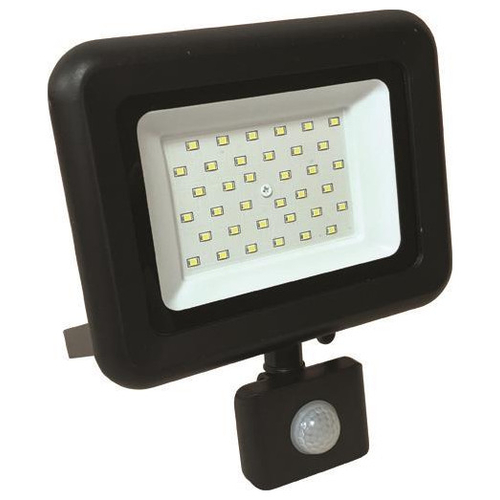ΠΡΟΒΟΛΕΑΣ LED 30W SMD ΜΕ ΠΕΡΙΣΤΡΕΦΟΜΕΝΟ ΑΝΙΧΝΕΥΤΗ ΚΙΝΗΣΗΣ ΜΑΥΡΟΣ IP44 3000K PLUS