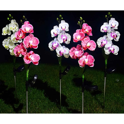 Φωτιζόμενα διακοσμητικά λουλούδια LED με ηλιακό πάνελ - 2pcs - 150388 - Purple