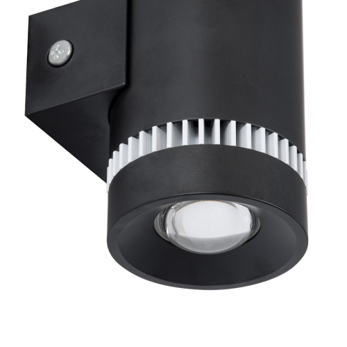 GloboStar® CANNONAL 60577 Φωτιστικό Τοίχου - Απλίκα Αρχιτεκτονικού Φωτισμού Εσωτερικού Χώρου Up & Down LED 10W 1150lm 30° AC 220-240V IP20 Μ5 x Π6.5 x Υ11cm - Θερμό Λευκό 2700K - Μαύρο με Λευκό - Bridgelux Chip - 3 Χρόνια Εγγύηση