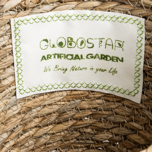 GloboStar® Artificial Garden PATMOS 20270 Διακοσμητικό Πλεκτό Καλάθι - Κασπώ Γλάστρα - Flower Pot Καφέ Φ22 x Υ17cm