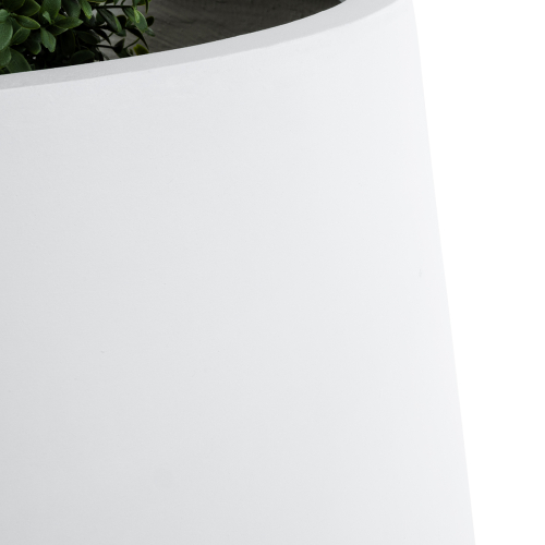 GloboStar® Artificial Garden MISSOURI 20693 Διακοσμητικό Πολυεστερικό Τσιμεντένιο Κασπώ Γλάστρα - Flower Pot Λευκό Φ70 x Υ70cm