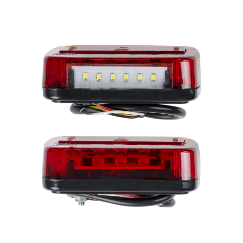GloboStar® 79930 Ζευγάρι Universal Φανάρια για Τρέιλερ LED - DC 12V - Κόκκινο - Πορτοκαλί - Λευκό - Αδιάβροχα IP66 - Μ10.3 x Π10.3 x Υ3cm - 1 Χρόνο Εγγύηση