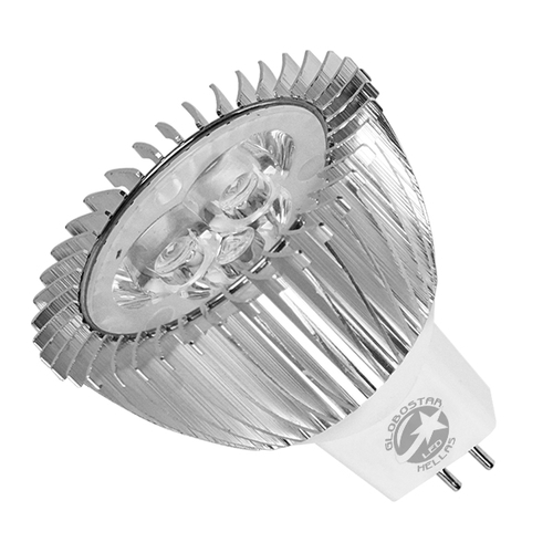 Λάμπα LED Σποτ MR16 GU5.3 3W 12V 300lm 45° Ψυχρό Λευκό 6000k GloboStar 53150