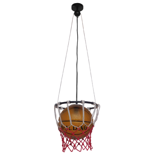 GloboStar® NBA 01027 Μοντέρνο Κρεμαστό Φωτιστικό Οροφής Μονόφωτο 1 x E27 Πορτοκαλί Μεταλλικό Πλέγμα Φ32 x Y58cm