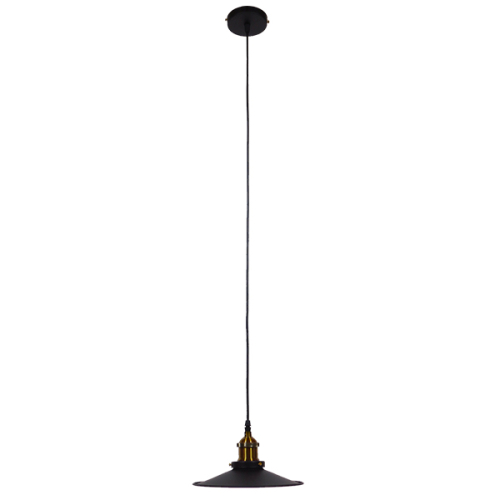 GloboStar® CARAVEL 01167 Vintage Industrial Κρεμαστό Φωτιστικό Οροφής Μονόφωτο Μαύρο Μεταλλικό Καμπάνα Φ22 x Y13cm