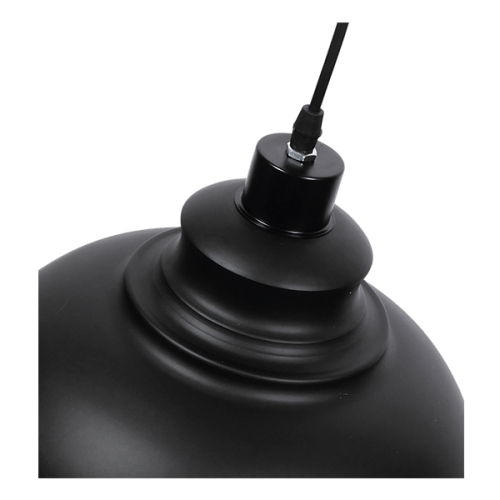 GloboStar® ANDY 01000 Μοντέρνο Κρεμαστό Φωτιστικό Οροφής Μονόφωτο Μαύρο Μεταλλικό Καμπάνα Φ35 x Υ28cm