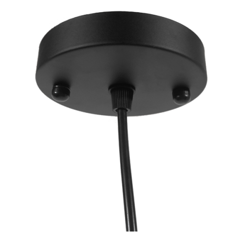 GloboStar® REA 01196 Μοντέρνο Κρεμαστό Φωτιστικό Οροφής Μονόφωτο Μαύρο Μεταλλικό Πλέγμα με Υφασμάτινο Εσωτερικό Καπέλο Φ20 x Y44cm