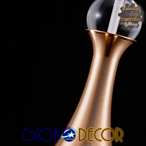 GloboStar® JADORE 01232 Μοντέρνο Κρεμαστό Φωτιστικό Οροφής Μονόφωτο με Ενσωματωμένο Φωτισμό LED 3000k Χάλκινο με Φυσητό Γυαλί Φ6 x Y23cm