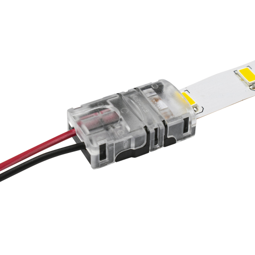 GloboStar® 70718 Ταχυσύνδεσμος Ένωσης IP20 - Strip To Cable Connector για Ένωση 1 x Μονόχρωμης Ταινίας LED Πλάτους 10mm με 1 x Καλώδιο Τροφοδοσίας