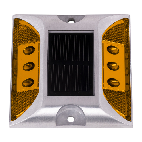 GloboStar® 71481 Αυτόνομος Ηλιακός Ανακλαστήρας Οδοστρώματος Strobe LED με Φωτοβολταϊκό Πάνελ & Μπαταρία Ni-MH 600mAh Αδιάβροχος IP68 Πορτοκαλί 610nm Ορατότητας 500m - Max Pass Load 20 Τόνους