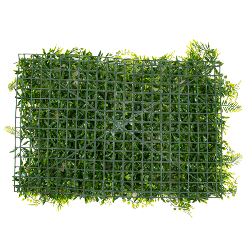 GloboStar® 78405 Artificial - Συνθετικό Τεχνητό Διακοσμητικό Πάνελ Φυλλωσιάς - Κάθετος Κήπος Νάνος Φτέρη - Νάνος Κισσός - Δανάη Πράσινο Μ60 x Υ40 x Π8cm