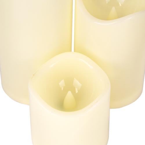 GloboStar® 79552 ΣΕΤ 3 Διακοσμητικών Realistic Κεριών με LED - Μπαταρίας & Ασύρματο Χειριστήριο IR Θερμό Λευκό 3000K Dimmable