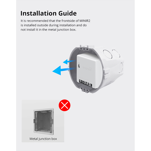 GloboStar® 80002 SONOFF MINIR2 - Wi-Fi Smart Switch Two Way Dual Relay (Upgraded)