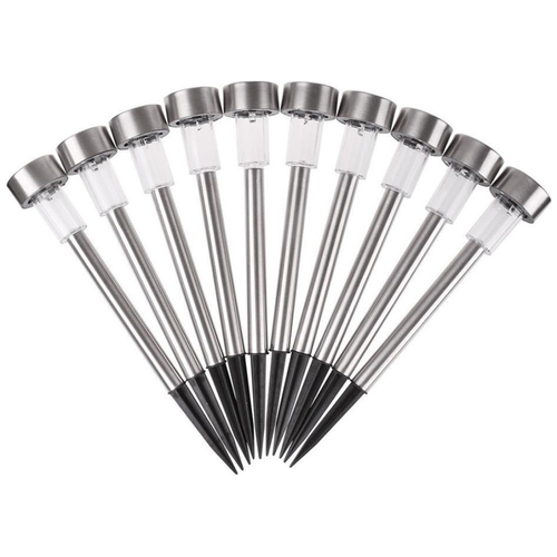 GloboStar® 71521-10 ΣΕΤ 10 Τεμαχίων Αυτόνομα Ηλιακά Φωτιστικά LED SMD 1W 100lm με Ενσωματωμένη Μπαταρία 600mAh - Φωτοβολταϊκό Πάνελ με Αισθητήρα Ημέρας-Νύχτας Αδιάβροχο IP65 Φανάρι Κήπου Στρογγυλό Θερμό Λευκό 3000K