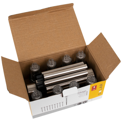 GloboStar® 71521-10 ΣΕΤ 10 Τεμαχίων Αυτόνομα Ηλιακά Φωτιστικά LED SMD 1W 100lm με Ενσωματωμένη Μπαταρία 600mAh - Φωτοβολταϊκό Πάνελ με Αισθητήρα Ημέρας-Νύχτας Αδιάβροχο IP65 Φανάρι Κήπου Στρογγυλό Θερμό Λευκό 3000K