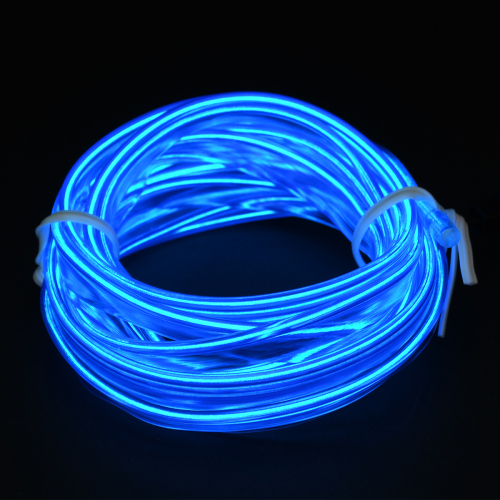 GloboStar® 82205 TUBE 360° Degree Διακοσμητική EL-Wire Neon Αυτοκινήτου Κορδόνι ΣΕΤ 3m 1W/3m 30lm/m 360° DC 12V με Βύσμα Αναπτήρα Αυτοκινήτου Αδιάβροχη IP68 Μπλε