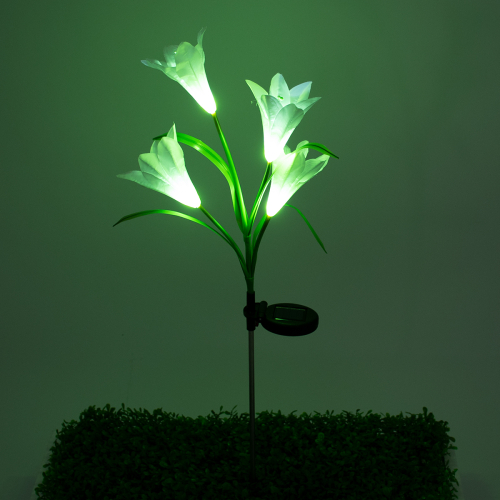 GloboStar® 85706 Αυτόνομο Ηλιακό Φωτιστικό Λουλούδι LED SMD 1W 100lm με Ενσωματωμένη Μπαταρία 600mAh - Φωτοβολταϊκό Πάνελ με Αισθητήρα Ημέρας-Νύχτας Αδιάβροχο IP65 Garden Lily Flower Ψυχρό Λευκό 6000K - ΣΕΤ 2 Τεμάχια
