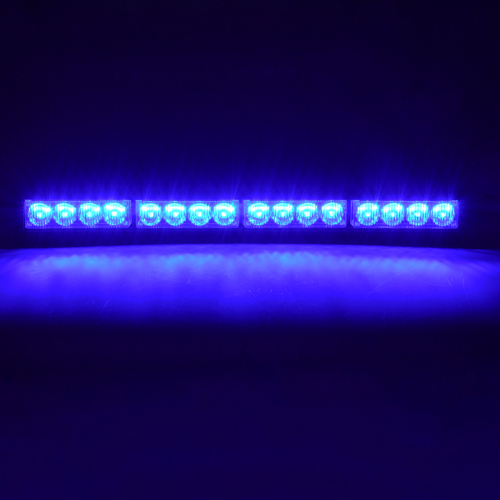GloboStar® 85274 PRO Series Μπάρα Σήμανσης Οχήματος Αστυνομίας για Αυτοκίνητα & Φορτηγά 16 Προγραμμάτων Φωτισμού STROBE LED SMD 3030 32W DC 10-30V Αδιάβροχη IP66 Μπλε