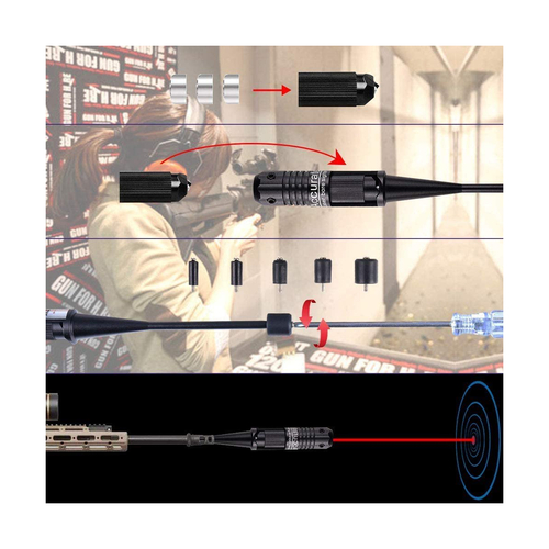 GloboStar® 85820 Σκοπευτικό Laser Center Point με 5 Κεφαλές Διαμέτρου 4.8mm έως 12mm RED Dot Laser - Κόκκινο