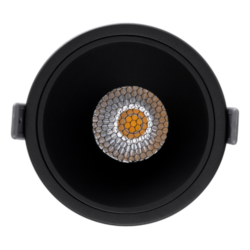 GloboStar® PLUTO-B 60262 Χωνευτό LED Spot Downlight TrimLess Φ10.4cm 15W 1950lm 38° AC 220-240V IP20 Φ10.4 x Υ6.5cm - Στρόγγυλο - Μαύρο & Anti-Glare HoneyComb - Φυσικό Λευκό 4500K - Bridgelux COB - 5 Years Warranty