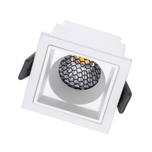 GloboStar® PLUTO-S 60266 Χωνευτό LED Spot Downlight TrimLess Μ6.4xΠ6.4cm 7W 910lm 38° AC 220-240V IP20 Μ6.4 x Π6.4 x Υ4.9cm - Τετράγωνο - Λευκό & Anti-Glare HoneyComb - Φυσικό Λευκό 4500K - Bridgelux COB - 5 Years Warranty