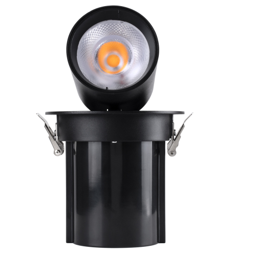 GloboStar® VIRGO-B 60312 Χωνευτό LED Spot Downlight TrimLess Φ13.5cm 20W 2600lm 36° AC 220-240V IP20 Φ13.5cm x Υ14cm - Στρόγγυλο - Μαύρο - Φυσικό Λευκό 4500K - Bridgelux COB - 5 Years Warranty