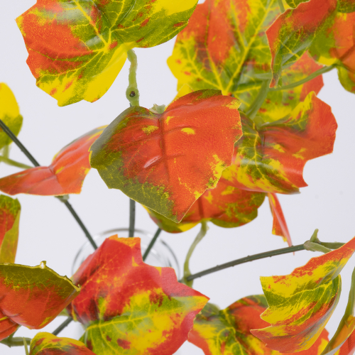 GloboStar® VIRGINIA CREEPER 78216 Τεχνητό Φυτό Παρθενόκισσος - Μπουκέτο Διακοσμητικών Φυτών - Κλαδιών με Φύλλωμα Πορτοκαλί - Κόκκινο - Πράσινο - Κίτρινο Υ35cm