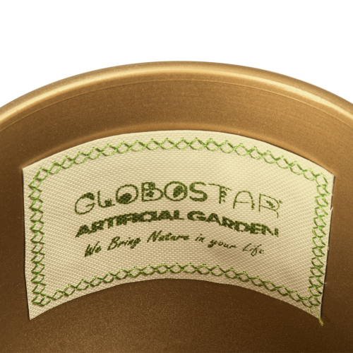 GloboStar® Artificial Garden CHANIA 20453 Πήλινο Κεραμικό Κασπώ Γλάστρα - Flower Pot Χρυσό Φ15cm x Υ15cm