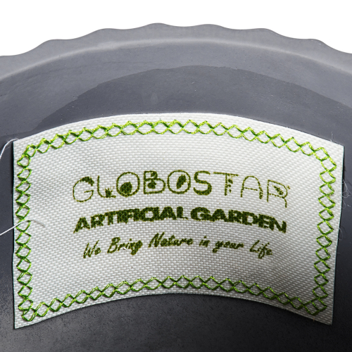 GloboStar® Artificial Garden PAXOS 20455 Πήλινο Κεραμικό Κασπώ Γλάστρα - Flower Pot Γκρι με Χρυσό Φ17cm x Υ17cm