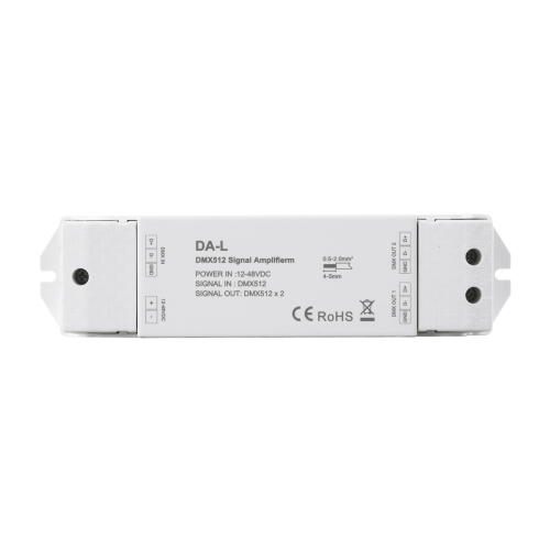 GloboStar® 73138 DA-L SKYDANCE DC DMX512 Signal Amplifier 2 Καναλιών DC 12-48V - IP20  Μ17.5 x Π4.5 x Υ2.5cm - 5 Χρόνια Εγγύηση