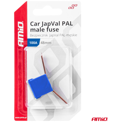 ΑΣΦΑΛΕΙΕΣ JapVal PAL ΑΡΣΕΝΙΚΕΣ 48mm 100A ΣΕ ΜΠΛΕ ΧΡΩΜΑ AMIO - 2 Τεμ.