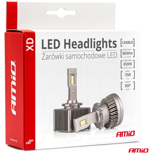 ΛΑΜΠΕΣ LED D3S 9>16V 70W 6.500K 8600lm (ΜΕ ΨΥΚΤΡΑ) XD SERIES ΑΜΙΟ - 2 ΤΕΜ.