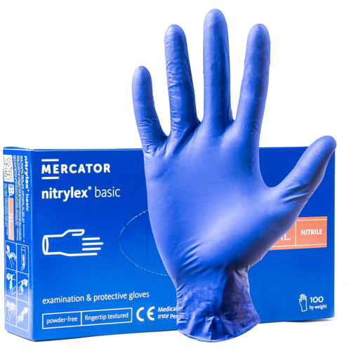ΓΑΝΤΙΑ ΝΙΤΡΙΛΙΟΥ MERCATOR NITRYLEX BASIC ΣΕ ΜΠΛΕ ΧΡΩΜΑ X-LARGE (XL) ΑΜΙΟ - 100 ΤΕΜ.