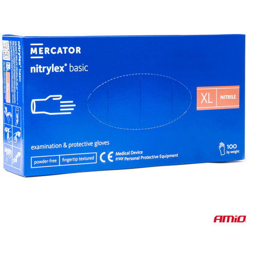 ΓΑΝΤΙΑ ΝΙΤΡΙΛΙΟΥ MERCATOR NITRYLEX BASIC ΣΕ ΜΠΛΕ ΧΡΩΜΑ X-LARGE (XL) ΑΜΙΟ - 100 ΤΕΜ.