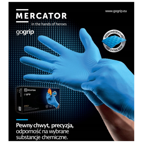 ΓΑΝΤΙΑ ΝΙΤΡΙΛΙΟΥ MERCATOR GOGRIP ΣΕ ΜΑΥΡΟ ΧΡΩΜΑ SMALL (S) ΑΜΙΟ - 50 ΤΕΜ.