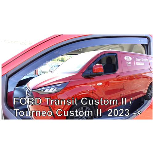 ΑΝΕΜΟΘΡΑΥΣΤΕΣ ΓΙΑ FORD TRANSIT CUSTOM / TOURNEO CUSTOM 2023+ ΖΕΥΓΑΡΙ ΑΠΟ ΕΥΚΑΜΠΤΟ ΦΙΜΕ ΠΛΑΣΤΙΚΟ HEKO - 2 ΤΕΜ.