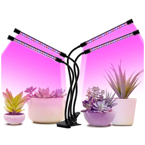 100497 Grow Light LED Ανάπτυξης Φυτών Γλάστρας με 4 Κινούμενες Κεφαλές & Βάση Μανταλάκι