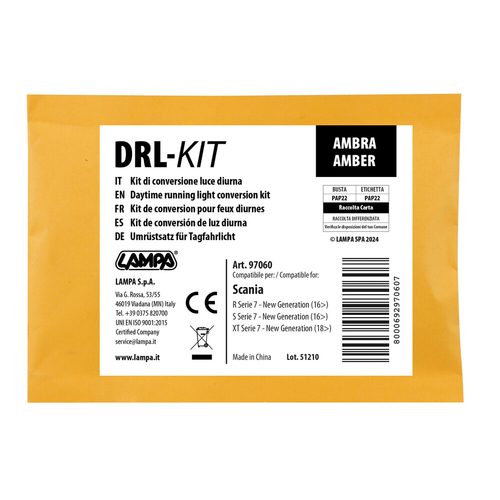 ΚΙΤ ΜΕΤΑΤΡΟΠΗΣ ΦΩΤΩΝ ΗΜΕΡΑΣ ΣΕ ΠΟΡΤΟΚΑΛΙ DRL-KIT HOLLAND STYLE ΓΙΑ MAN TGX 07/2020+ LAMPA - 1 Tεμ.