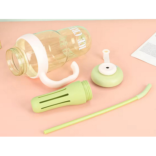 Φορητό παγούρι πλαστικό με καλαμάκι - 1300ml - RTS16 - 590166 - Fuchsia