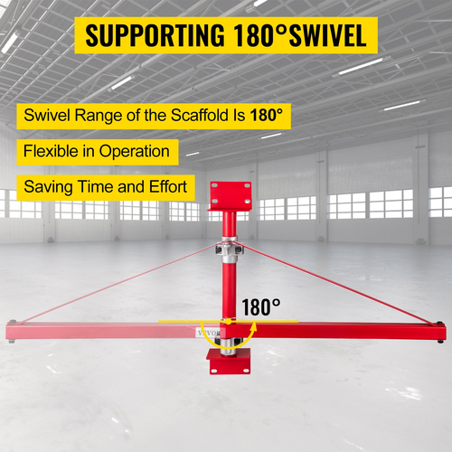 VEVOR Scaffold Electric Hoist Swing Βραχίονας 600/300kg, Περιστρεφόμενος Ανυψωτήρας Boom - 600Kg Ανυψωτικό Βαρούλκο Περιστρεφόμενος Περιστρεφόμενος Βραχίονας Νέος 180° | VEVOR GR