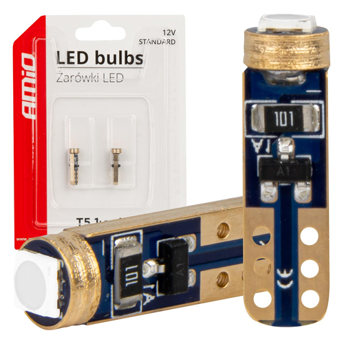 ΛΑΜΠΑΚΙΑ T5 W1W 12V 1SMD LED ΜΠΛΕ AMIO - 2 ΤΕΜ.