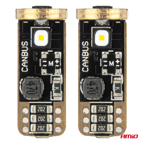 ΛΑΜΠΑΚΙΑ T10 W5W 12V/24V LED CAN-BUS 3xSMD 3838 ΛΕΥΚΟ 5500K ΑΜΙΟ - 2 ΤΕΜ.