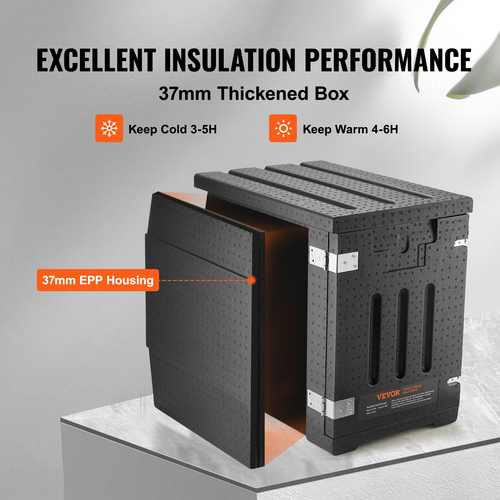 Βάση μεταφοράς φαγητού VEVOR Insulated, Hot Box 82 Qt για Catering, LLDPE Food Box Carrier με διπλές πόρπες, θερμαντήρας φαγητού με μπροστινή φόρτωση για εστιατόριο, καντίνα κ.λπ.