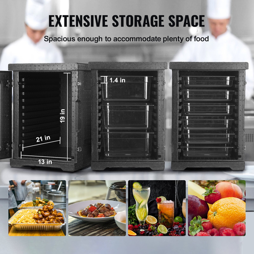 Βάση μεταφοράς φαγητού VEVOR Insulated, Hot Box 82 Qt για Catering, LLDPE Food Box Carrier με διπλές πόρπες, θερμαντήρας φαγητού με μπροστινή φόρτωση για εστιατόριο, καντίνα κ.λπ.