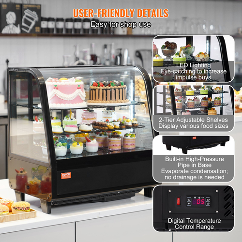 Ψυγείο VEVOR Βιτρίνα Ψυγείου Bakery Display Θήκη Ψυγείου 3,5 cu.ft/100L 2-Tier