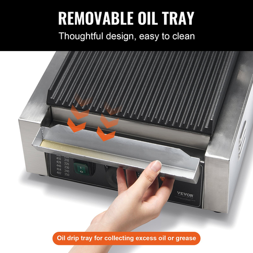 VEVOR Εμπορική σχάρα Panini Press Grill Electric Sandwich Maker Griddle Plate 9&quot;x9
