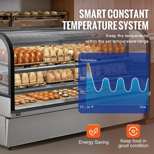 Ψυγείο VEVOR Βιτρίνα Ψυγείου Bakery Display Θήκη Ψυγείου 32 cu ft/901L 4-Tier