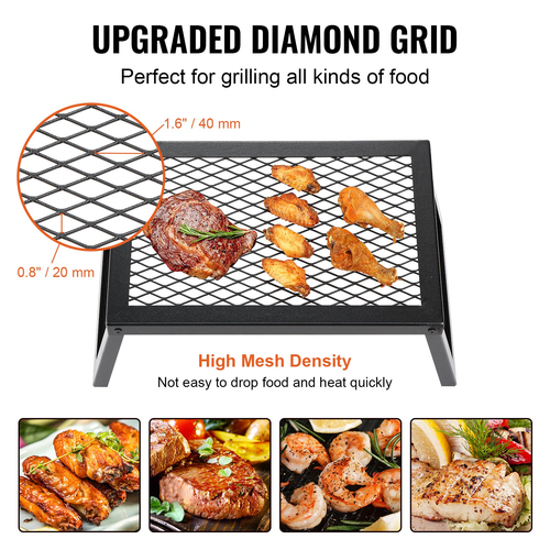 VEVOR Πτυσσόμενη ψησταριά Campfire Φορητή ψησταριά Camping Fire Pit Steel Υπαίθριο πικνίκ μπάρμπεκιου