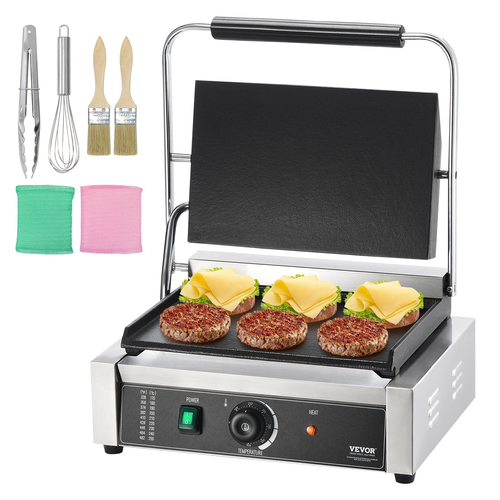 VEVOR Εμπορική σχάρα Panini Press Grill Electric Sandwich Maker Griddle Plate 14&quot;x9