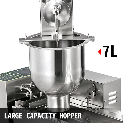 VEVOR Automatic Donut Maker Machine Single Row, Automatic Donut Maker 7L Hopper Commercial Donut Maker with 3 Sizes Molds Commercial Donut Maker Machine 304 Inox Steel Automatic Donut Machine